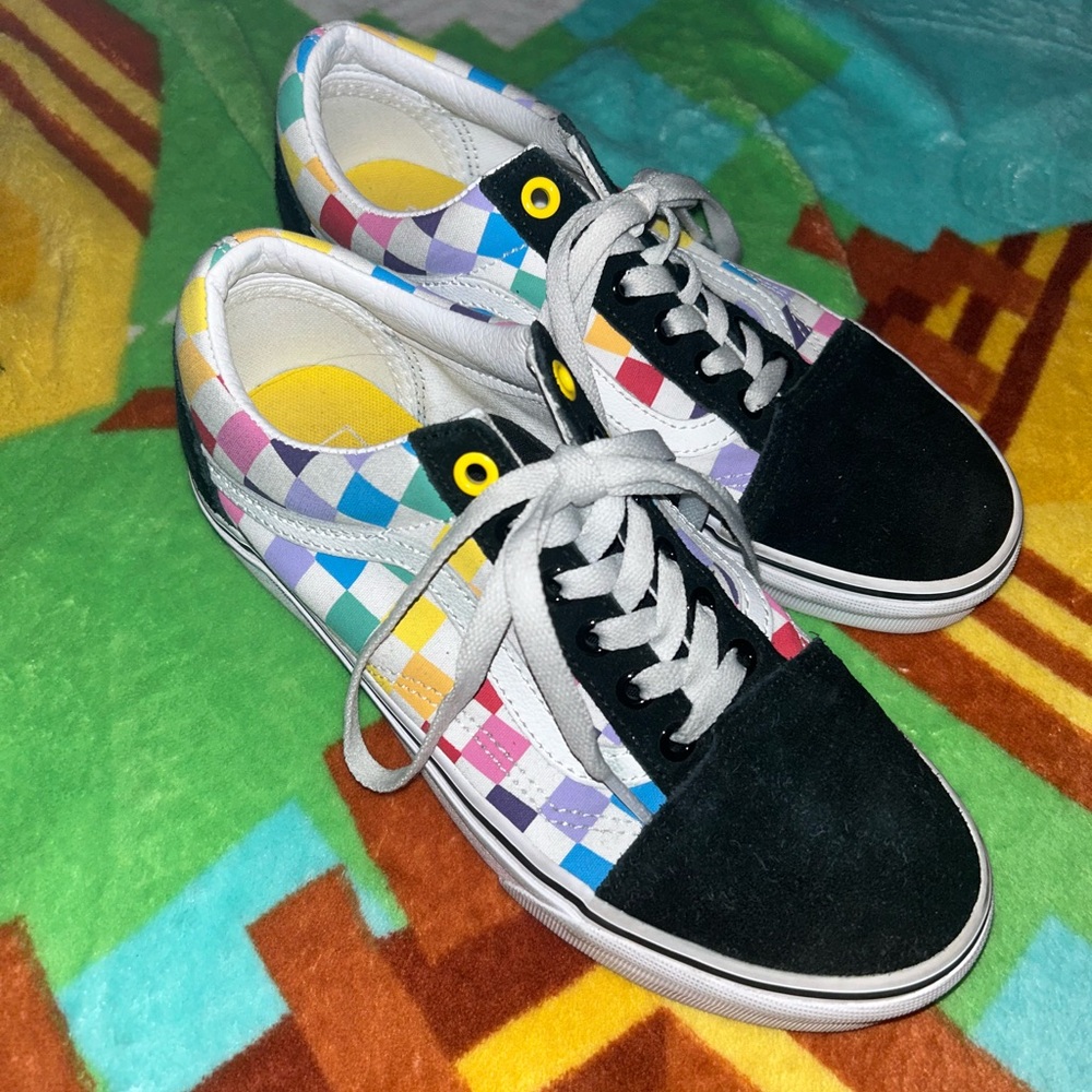 Rainbow Checkered Vans